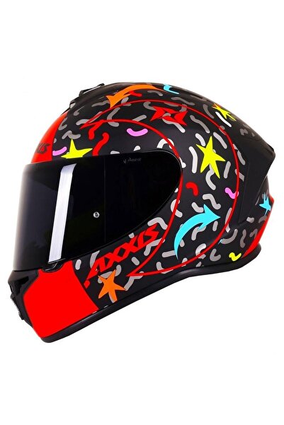AXXIS Draken Crazy Matt Red Full Face Motosiklet Kaskı
