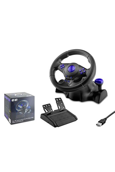 HADRON Vw9824 Oyuncu Direksiyon Seti 180° 7In1 Ps4/Ps3/Ps2/Pc/Xbox/Android Siyah