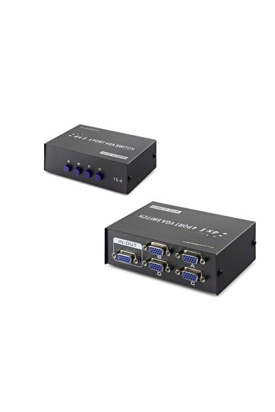 HADRON Hdx1329 Vga Switch 4 in 1 Out 54 Mhz - Black