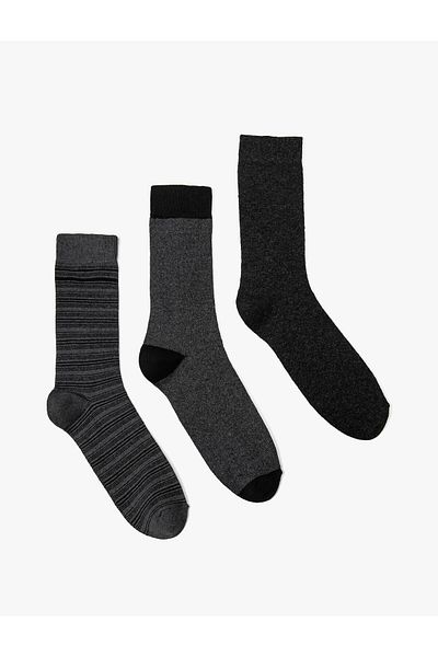 Koton Striped 3-Piece Socks Set Multicolored