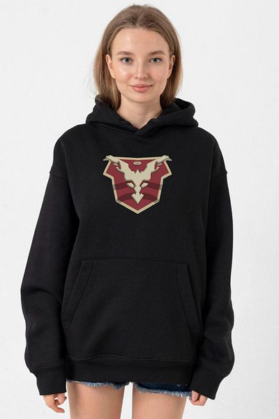 Tshirthane Jupiters Legacy Utopian Chest - Black Hoodie Women 3Ip