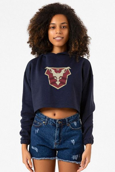 Tshirthane Jupiters Legacy - Navy Blue Women's Crop Hoodie
