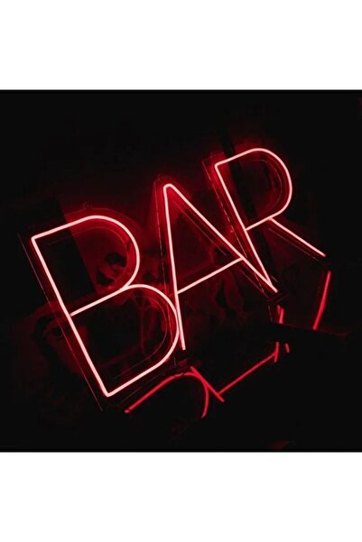 Bir Reklam Bar Yazili Neon Led Işikli Tabela- 45x25 Cm