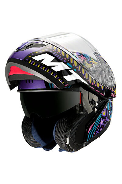 MT Atom Sv Axa A1 Çene Açılır Kask Siyah Medıum