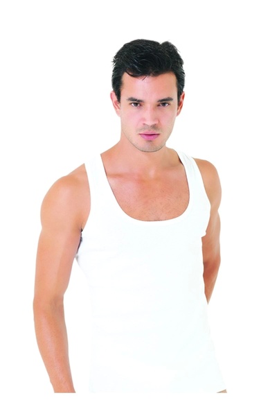 Ceylanoğlu Men's White Ribbed 3-Piece Pack Cotton Undershirt