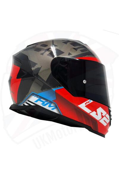 LS2 Storm 2 Sprinter Siyah Kırmızı Titanyum Siyah Vizör Şeffaf Vizör Hediye