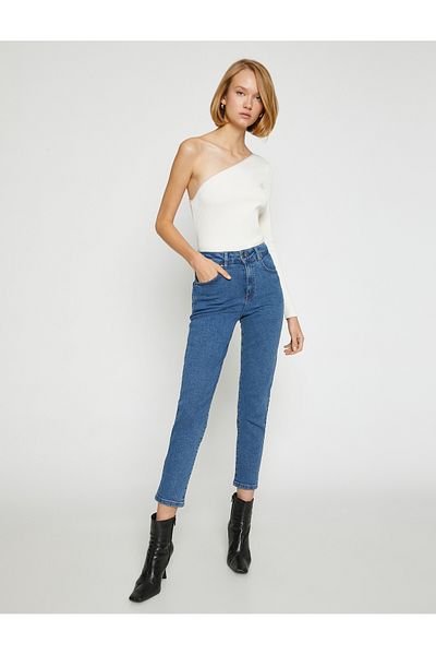 Koton Blugi cu talie inalta Picior usor slabit cu talie inalta - Mom Slim Jean