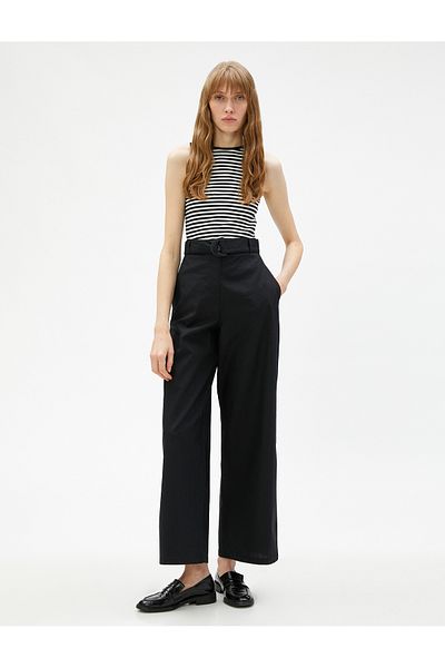Koton Pantaloni de in crop cu picioare largi