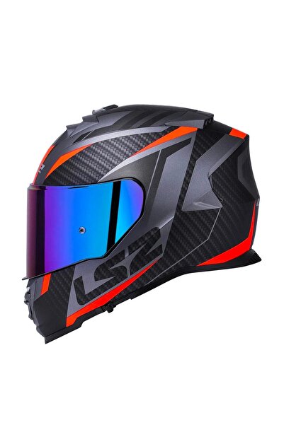 LS2 Storm 2 Racer Full Face Motosiklet Kaskı Gökkuşağı Vizörlü