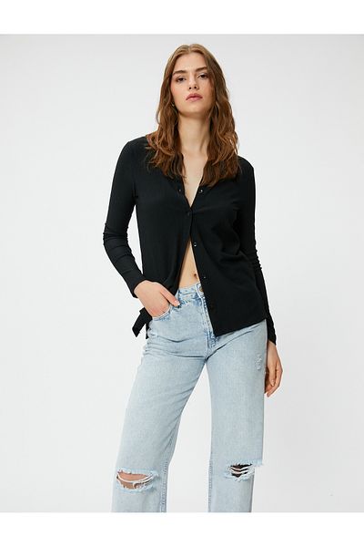 Koton Long Sleeve Textured Shirt