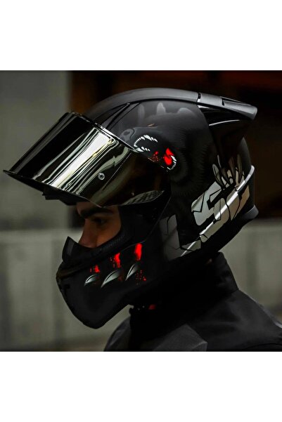 LS2 Rapid 2 Clawn Race Full Face Motosiklet Kaskı Yarış Spoiler Siyah Vizörlü