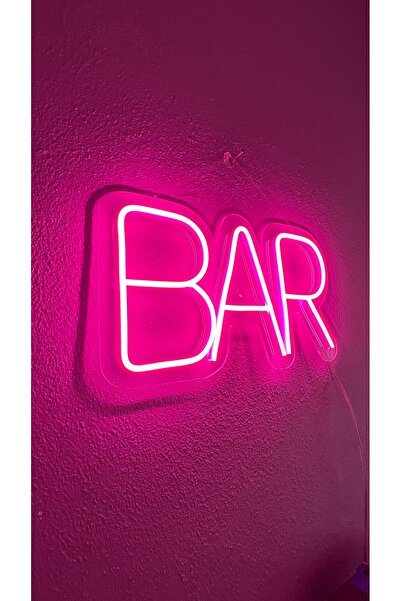Bir Reklam Bar Yazili Neon Led Işikli Tabela- 45x25 Cm