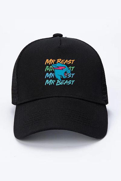 Tshirthane Pălărie cu plasă neagră Mr Beast Letter