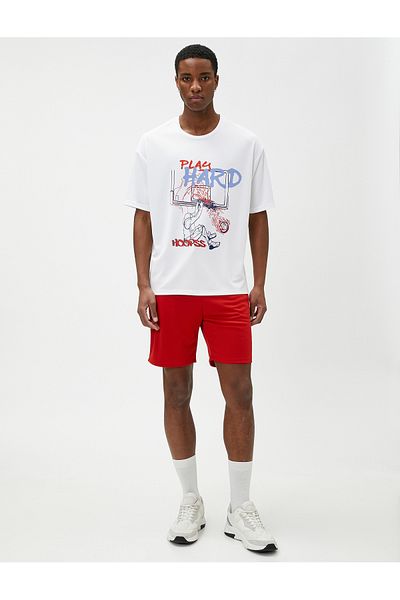Koton Sports Oversize T-Shirt Basketball Printed Crew Neck Short Sleeve