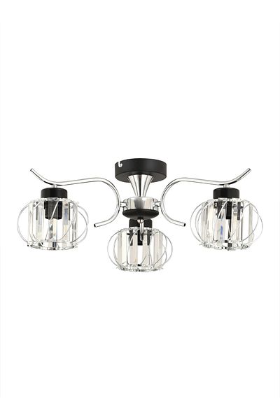 ESSLİGHT Silva 3-Piece Plafonier Chandelier (Crystal Stone) Living Room Bedroom Kitchen Young Room Office