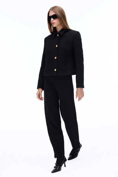 Perspective Almiras Regular Fit Fake Sleeve Black Color Women's Jacket