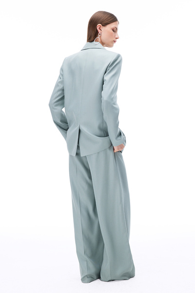 Perspective Morla Comfortable Fit Fake Sleeve Men's Collar - Double Breasted Mint Jacket