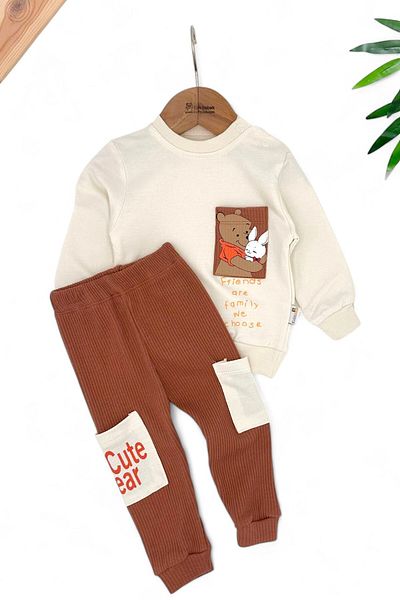 VOY KİDS Baby Boy Long Sleeve 6-24 Months Set - Pooh Printed, Fitted, and Seasonal