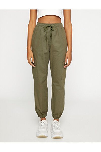 Koton Cargo kalhoty s detailem kapsy a zavazovaným pasem