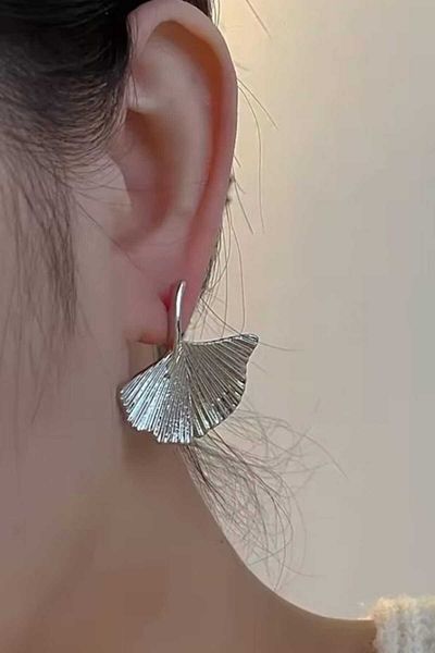KYOLA DESİGN Ginkgo Leaf Silver Women Earrings