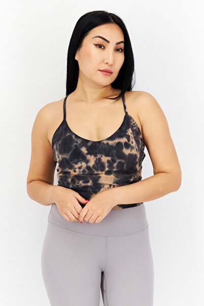 Guess Women Tie Dye Padded Sports Bra, Black