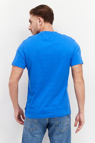 Vince Camuto Men V-neck Short Sleeves Embroidered Logo T-shirt, Blue