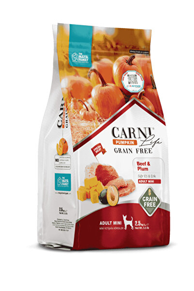 CARNİ LİFE PETLOVEBUTİK PUMPKIN TAHILSIZ KÖPEK SIĞIR & ERİK 2.5KG YETİŞKİN MINI