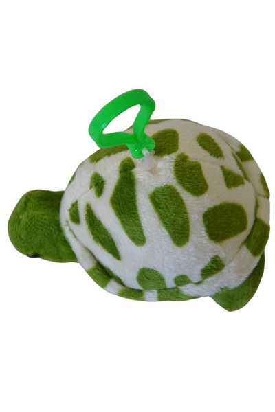 SELAY TOYS Green and White Patterned Plush Sleeping Turtle - Keychain 1534