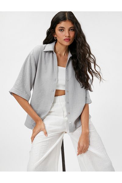 Koton Oversize Shirt Short Sleeve