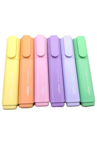 PENMAX Highlighter Marker Pastel Colors Set of 6
