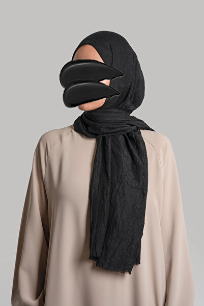 Lemaye Bambu Kraşlı Şal – Siyah