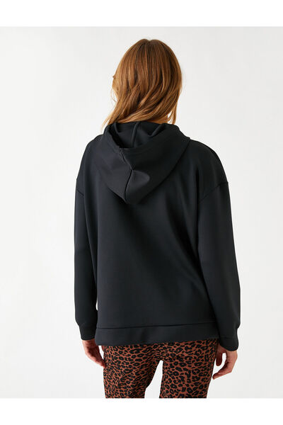 Koton Oversize Φούτερ με κουκούλα Kangaroo Pocket Μεταξένια υφή