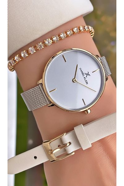 Daniel Klein Silver Color Women's Wristwatch - Bracelet