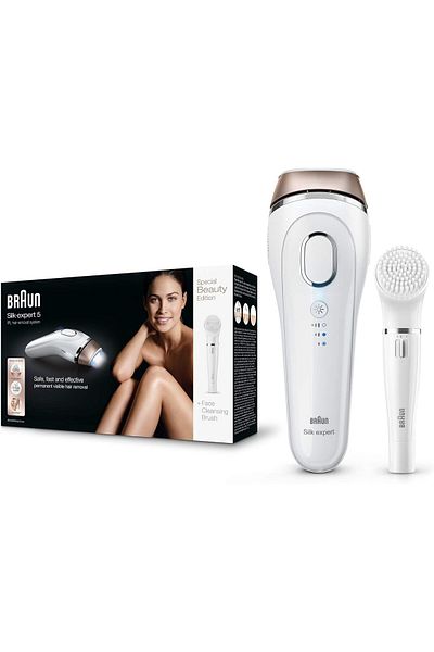 Braun Depilator Silk-Expert IPL BD5008, SensoAdapt Skin Tone Sensor + Facial Cleansing Brush