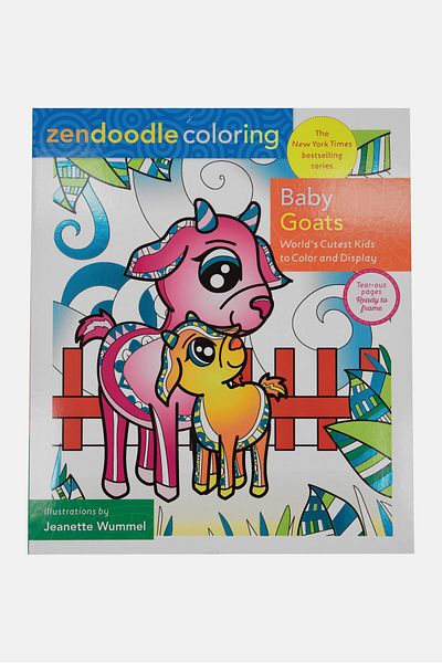 Castle Point Books Baby Goat Zen Doodle Coloring Book, White