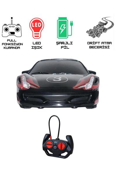 CToys Scaled Rc Model 27 Mhz Full Fonksiyonlu Uzaktan Kumandalı Ferrari Siyah Araba Qx3688 6