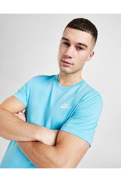 Nike Αθλητικά ρούχα Βαμβακερό Unisex κοντομάνικο μπλουζάκι Unisex γαλάζιο μπλουζάκι