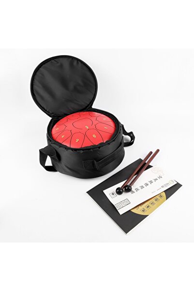 JWIN Jtn-1011 10 Inç 11 Ses Ton Çelik Handpan Tongue Drum Davulu - Kırmızı