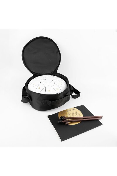 JWIN JTN-1011 10 Inç 11 Ses Ton Çelik Handpan Tongue Drum Davulu - Beyaz