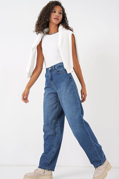 Bigdart 6689 Dámske Baggy Jeans s vysokým pásom - námornícka