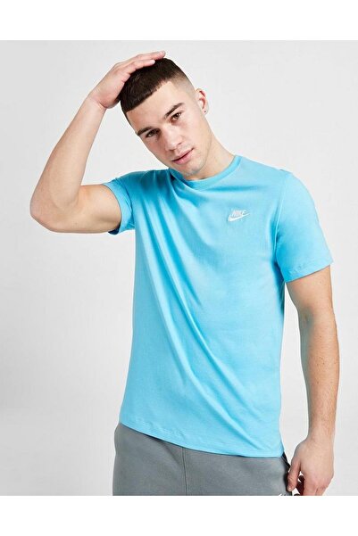 Nike Αθλητικά ρούχα Βαμβακερό Unisex κοντομάνικο μπλουζάκι Unisex γαλάζιο μπλουζάκι