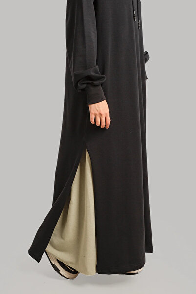 Lemaye Siyah Düz Kapşonlu Sweat