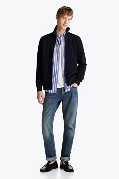 Tommy Hilfiger ESSENTIAL TERRY ZT STAND COLLAR Erkek lacivert Ceket MW0MW38084DW5