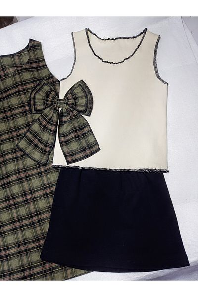 GallanD Girl's Suit Skirt Body Crop Bow Set of 5