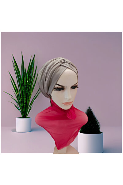 Balbaytesettur Gri çapraz bantli dolgusuz bone