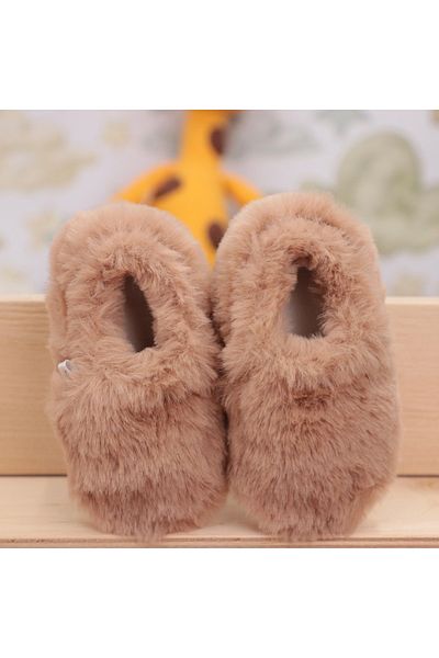 Ella Bonna Non-Slip Sole, Soft Feather, Organic Baby Booties, Home Boots, Nursery Shoes Tan