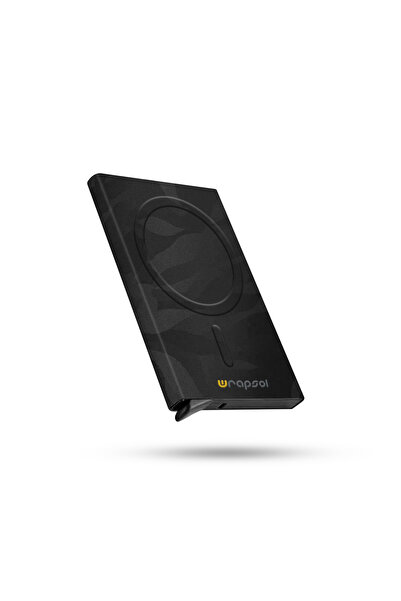 Wrapsol Magsafe Mekanizmalı Kartlık Rfid Korumalı Alüminyum Otomatik Kredi Ka...