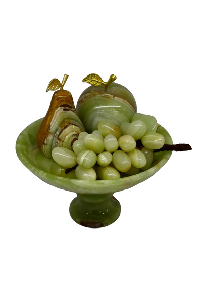 taru pasaj Feng Shui Dekorasyon: Oniks Doğal Taş Kase ve Meyve Sunumu - Berek...