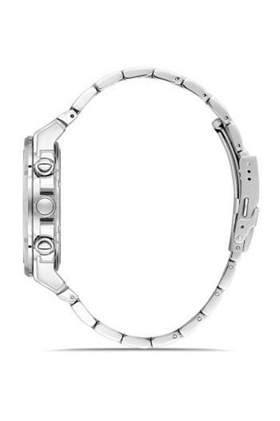 FERRO Silver Color Sport Case Men's Wristwatch with Metal Band