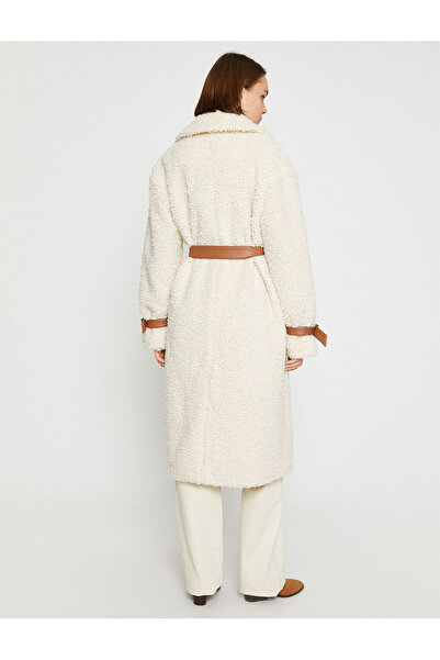 Koton Dámsky ecru kabát 3WAK00333EW